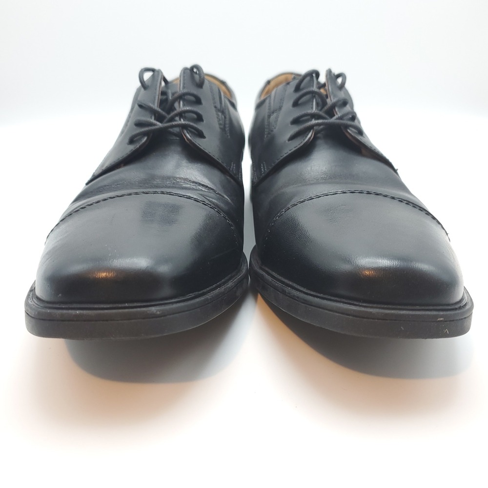 Clarks Tilden Cap Black Leather Oxford Dress Shoes Men's Size 8.5 - Picture 6 of 11